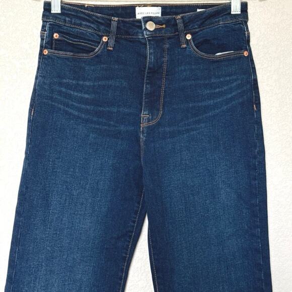 Avec Les Filles Jeans “It Girl” High-Rise Flare Stretch Denim Womens Size 28 EUC - Picture 10 of 14